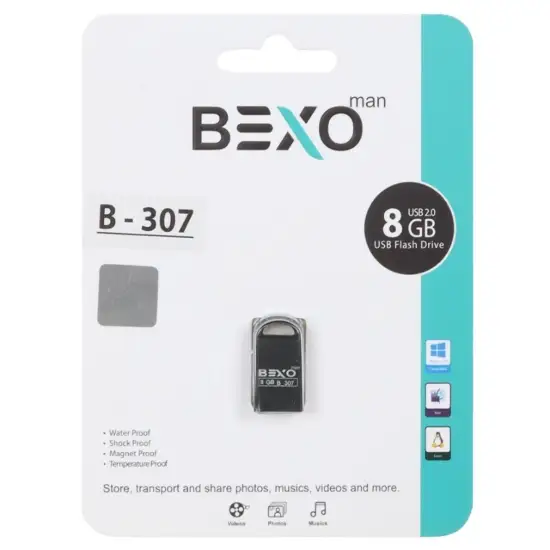 تصویر فلش مموری بکسو مدل B-307 USB2.0 ظرفیت 8 گیگابایت