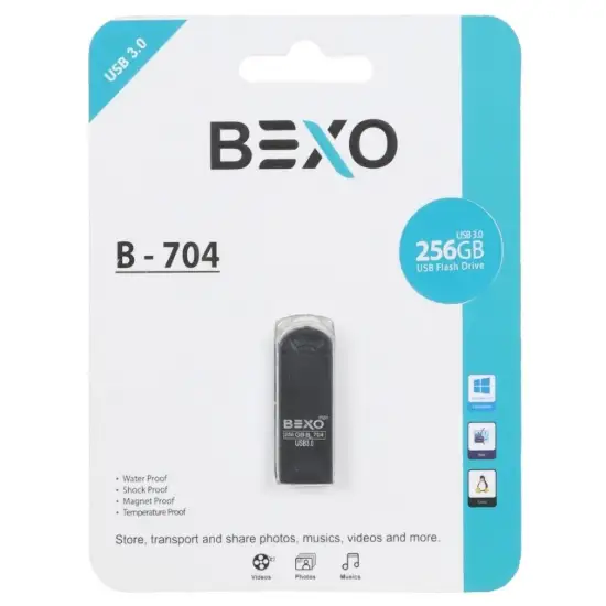 تصویر فلش مموری بکسو مدل B-704 USB3.0 ظرفیت 256 گیگابایت