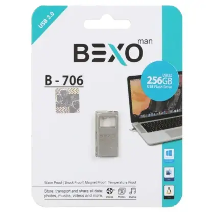 نمایش جزئیات فلش مموری بکسو مدل B-706 USB3.0 ظرفیت 256 گیگابایت