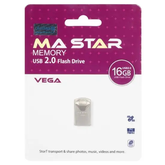 تصویر فلش مموری ام ای استار مدل Vega USB 2.0 ظرفیت 16 گیگابایت
