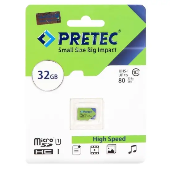 تصویر کارت حافظه MicroSDHC پرتک مدل Micro 533X U1 سرعت (80MB/s) ظرفیت 32 گیگابایت