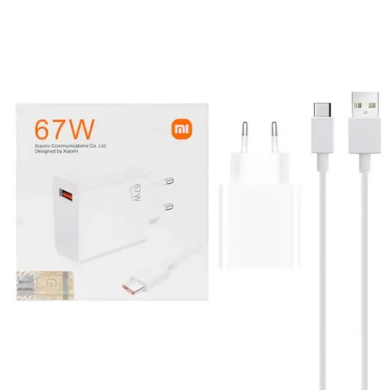 تصویر شارژر دیواری 67 وات تک پورت شیائومی مدل MSK-01 به همراه کابل شارژ USB-C