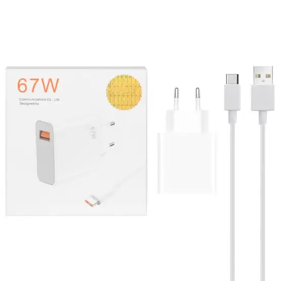تصویر شارژر دیواری 67 وات تک پورت شیائومی مدل MDY-11-EZ به همراه کابل شارژ USB-C