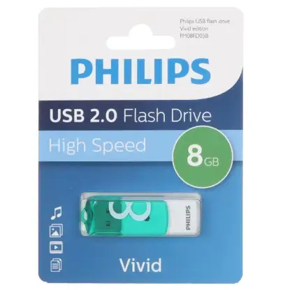 نمایش جزئیات فلش مموری فیلیپس مدل  Vivid Edition USB 2.0 ظرفیت 8 گیگابایت