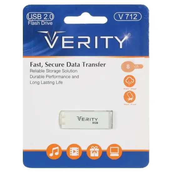 تصویر فلش مموری وریتی مدل V712 USB2.0 ظرفیت 8 گیگابایت