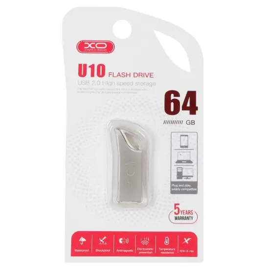 تصویر فلش مموری ایکس او مدل U10 USB 2.0 ظرفیت 64 گیگابایت