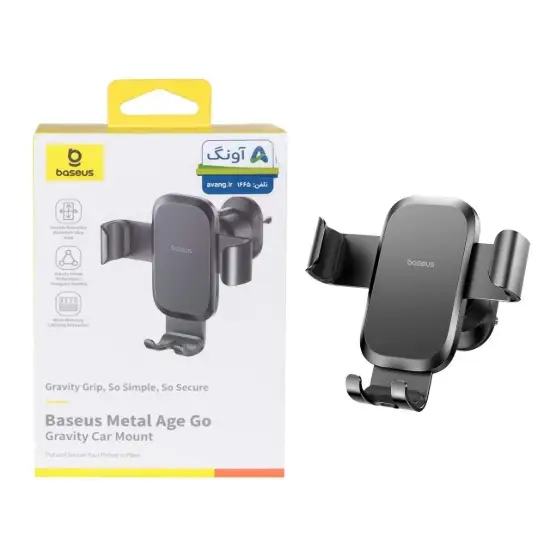 تصویر پایه نگهدارنده گوشی موبایل دریچه کولری بیسوس مدل Metal Age Go BS-CM049