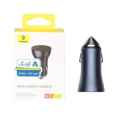 نمایش جزئیات شارژر فندکی 60 وات دو پورت بیسوس مدل CCJDZ-FC