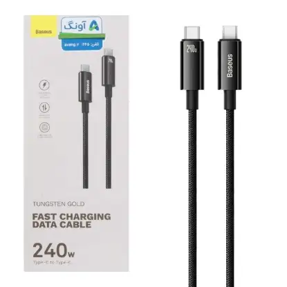 نمایش جزئیات کابل تبدیل USB-C به USB-C بیسوس مدل Tungsten Gold CB000038 طول 2 متر