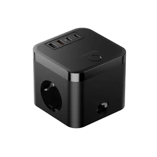 تصویر چند راهی برق بیسوس مدل  Power Combo Cube Power Strip BSPS-3E