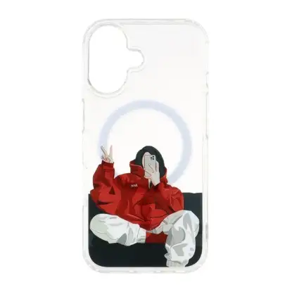 نمایش جزئیات قاب گوشی موبایل مدل مینیمال MXL دختر دور ژله ای مگ سیف دار