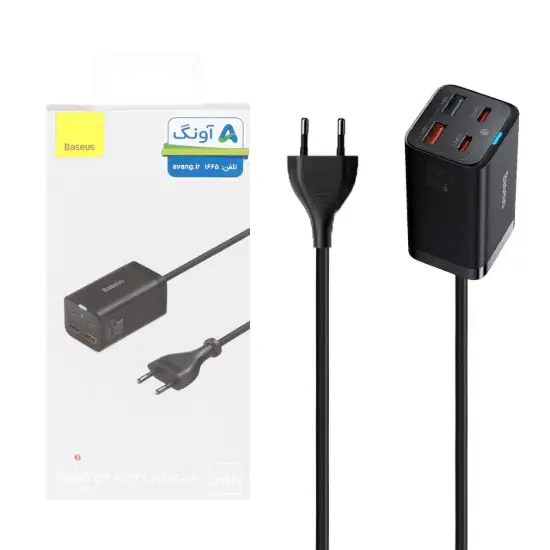 تصویر شارژر رومیزی 65 وات بیسوس مدل Power Combo CCDK65E