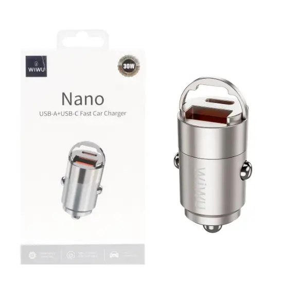 تصویر شارژر فندکی 30 وات دو پورت ویوو مدل Nano Wi-QC028