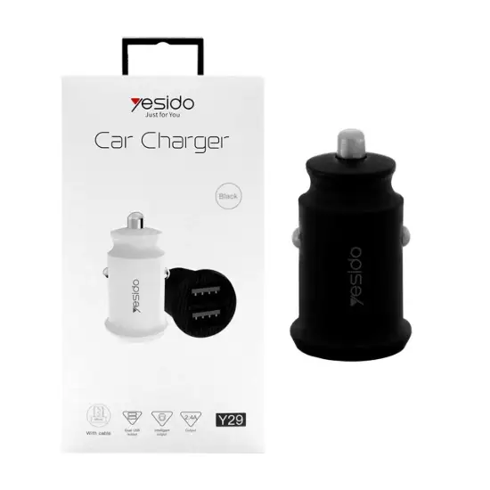 تصویر شارژر فندکی دو پورت یسیدو مدل Y29