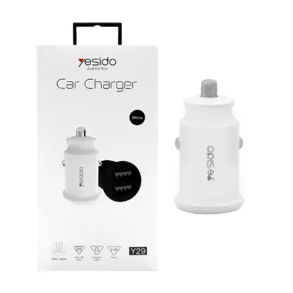 نمایش جزئیات شارژر فندکی دو پورت یسیدو مدل Y29 به همراه کابل MicroUSB