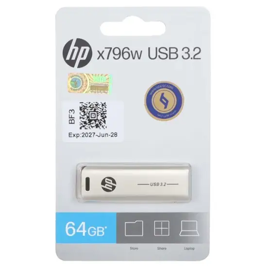تصویر فلش مموری اچ‌پی مدل X796W USB3.2 ظرفیت 64 گیگابایت