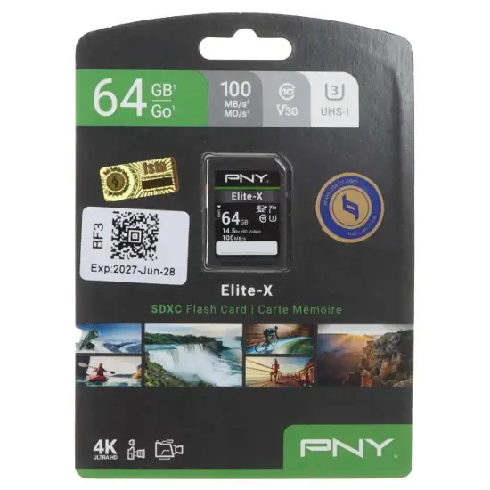 تصویر کارت حافظه microSDXC پی ان وای مدل Elite-X کلاس 10سرعت U3 UHS-I 100MBps ظرفیت 64 گیگابایت