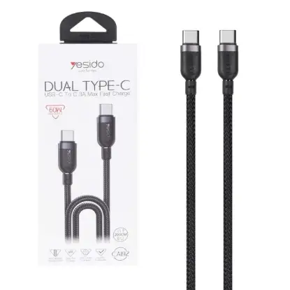 نمایش جزئیات کابل تبدیل USB-C به USB-C یسیدو مدل CAI92 به طول 2 متر