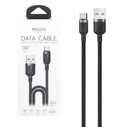 نمایش جزئیات کابل تبدیل USB به USB-C یسیدو مدل CAI33C به طول 2 متر