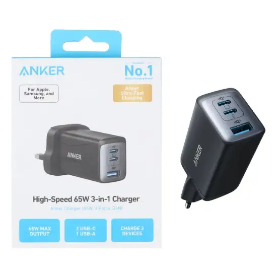 تصویر شارژر دیواری 65 وات سه پورت انکر مدل A2667