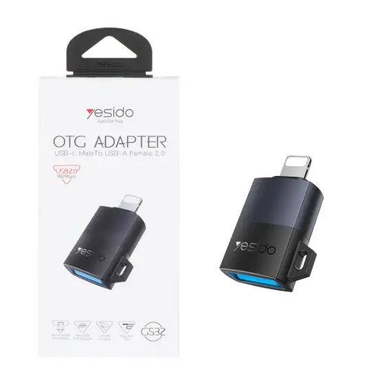 تصویر تبدیل USB2.0 به لایتنینگ یسیدو مدل GS32