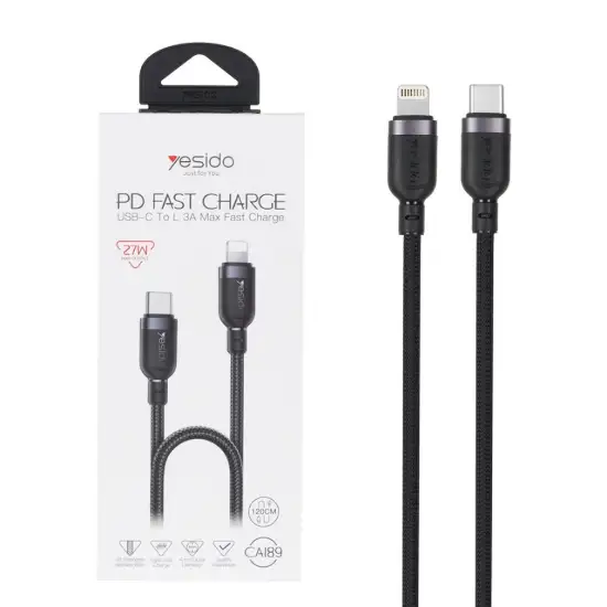 تصویر کابل تبدیل USB-C به لایتنینگ یسیدو مدل CAI89 به طول 1.2 متر