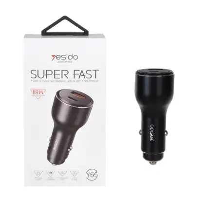 نمایش جزئیات شارژر فندکی دو پورت یسیدو مدل Y65