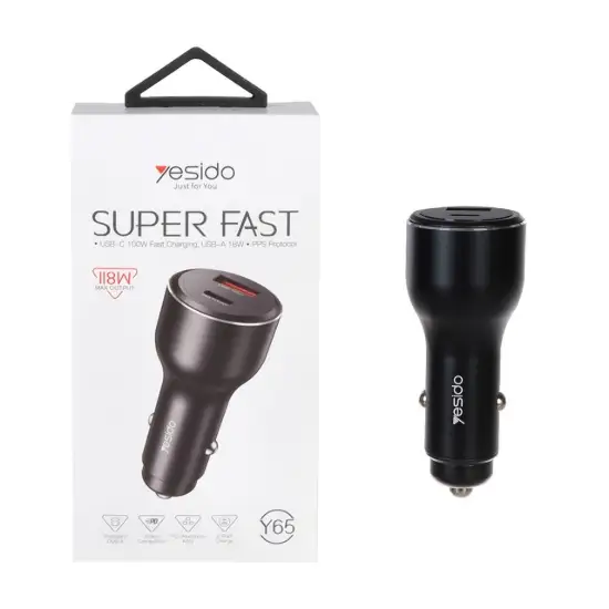 تصویر شارژر فندکی دو پورت یسیدو مدل Y65