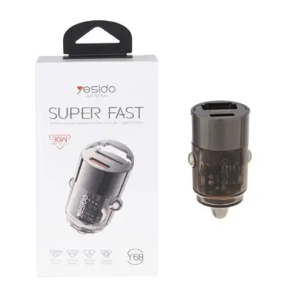 نمایش جزئیات شارژر فندکی دو پورت یسیدو مدل Y68