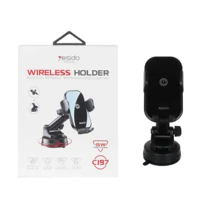 نمایش جزئیات شارژر بی سیم و پایه نگهدارنده یسیدو مدل C197