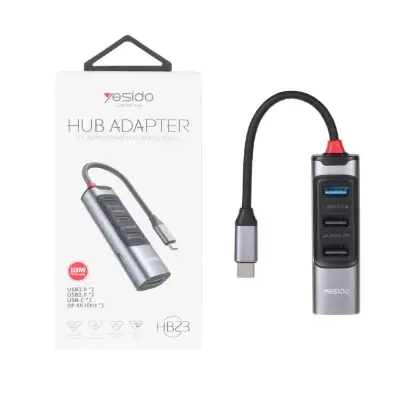نمایش جزئیات هاب 5 پورت USB-C یسیدو مدل HB23
