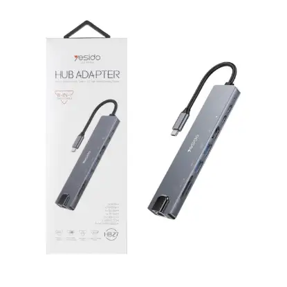 نمایش جزئیات هاب 8 پورت USB-C یسیدو مدل HB27