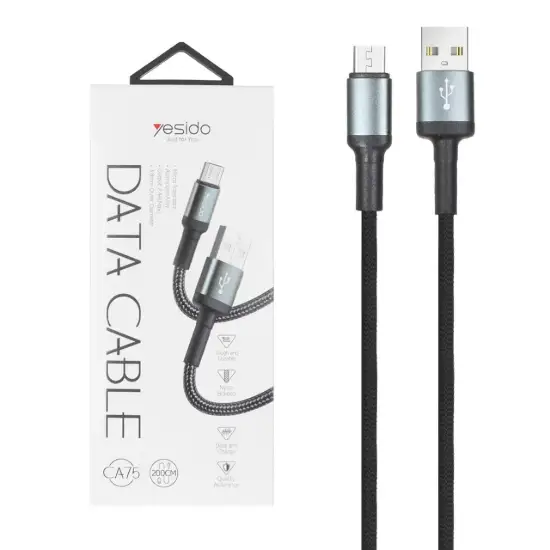 تصویر کابل تبدیل USB به MicroUSB یسیدو مدل CA75 به طول 1.2 متر