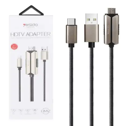 نمایش جزئیات کابل تبدیل HDMI به لایتنینگ یسیدو مدل HM12