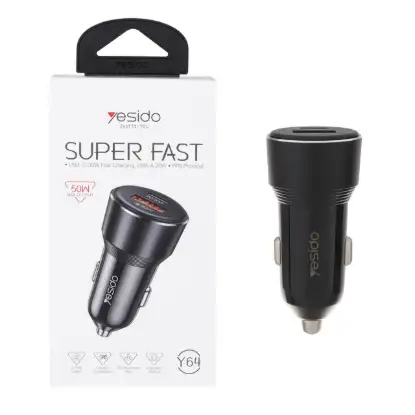 نمایش جزئیات شارژر فندکی دو پورت یسیدو مدل Y64