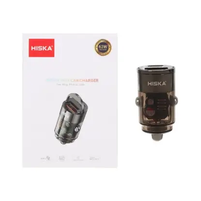 نمایش جزئیات شارژر فندکی 63 وات دو پورت هیسکا مدل HCC-317