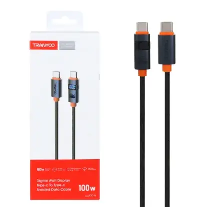 نمایش جزئیات کابل تبدیل USB-C به USB-C ترانیو مدل CC-6 به طول 1.2 متر