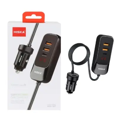 نمایش جزئیات شارژر فندکی 120وات چهار پورت هیسکا مدل HCC-327