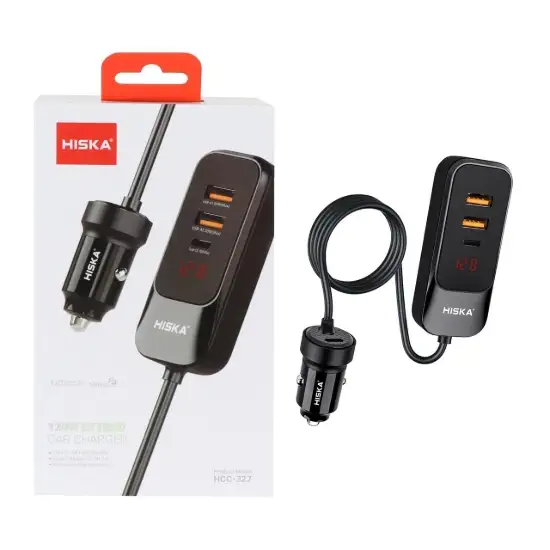 تصویر شارژر فندکی 120وات چهار پورت هیسکا مدل HCC-327