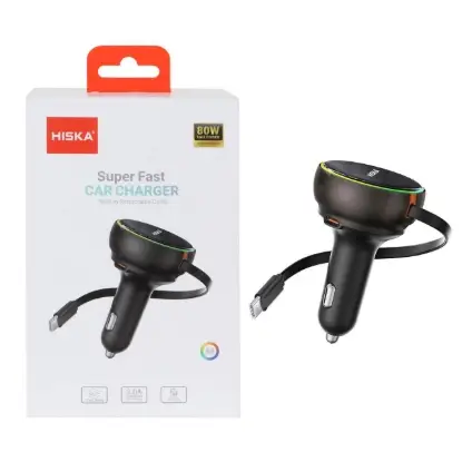 نمایش جزئیات شارژر فندکی 80 وات سه پورت هیسکا مدل HCC-337