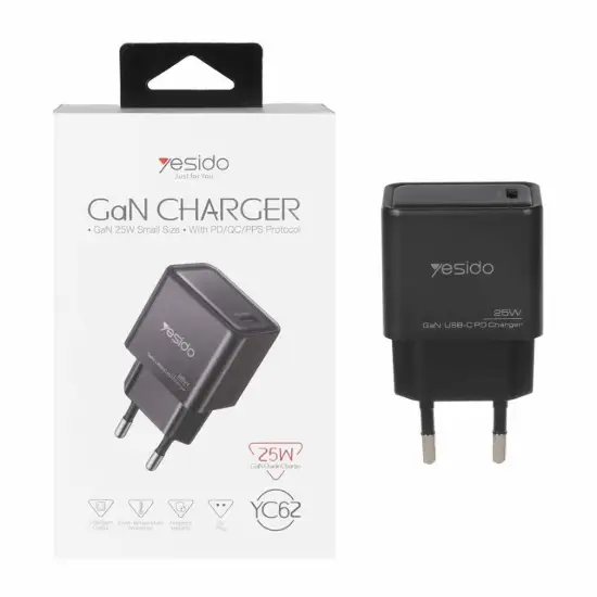 تصویر شارژر دیواری فست تک پورت یسیدو مدل YC62