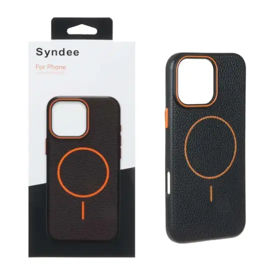 تصویر قاب گوشی موبایل سیندی طرح چرم مگ سیف دار