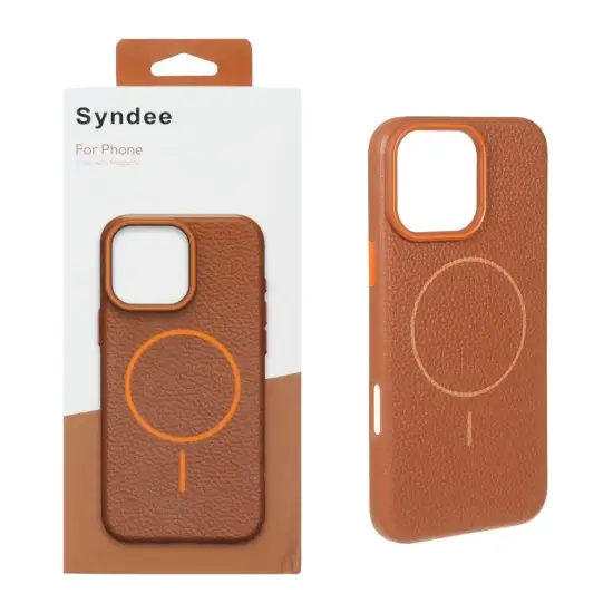 تصویر قاب گوشی موبایل سیندی طرح چرم مگ سیف دار