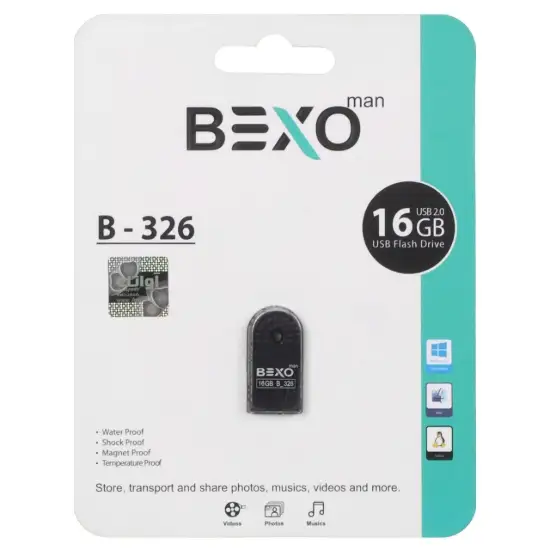تصویر فلش مموری بکسو مدل B-326 USB2.0 ظرفیت 16 گیگابایت