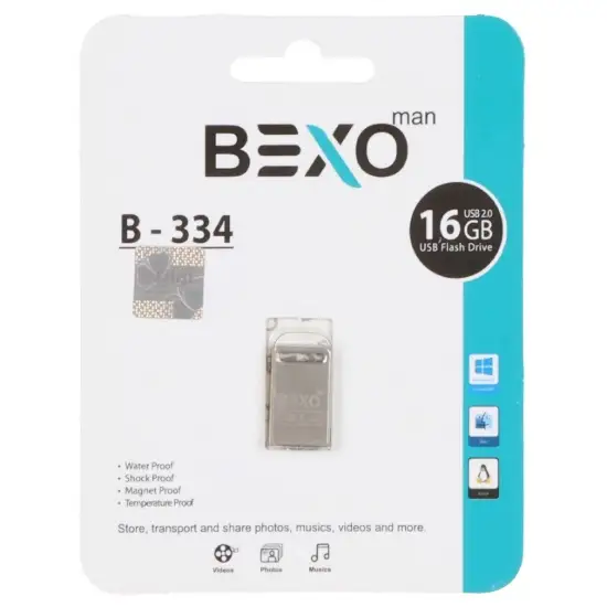 تصویر فلش مموری بکسو مدل B-334 USB2.0 ظرفیت 16 گیگابایت