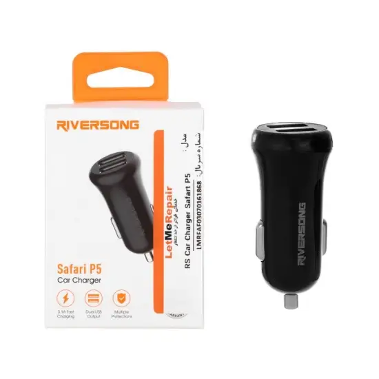 تصویر شارژر فندکی 10 وات دو پورت ریورسانگ مدل Safari P5 CC41C