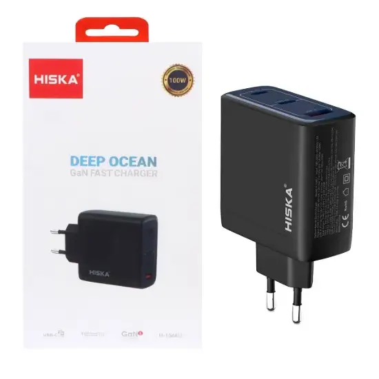تصویر شارژر دیواری 100 وات سه پورت هیسکا مدل H-156EU