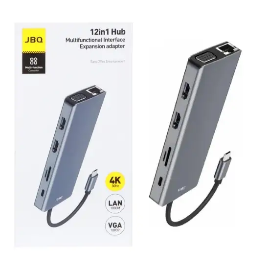 تصویر هاب 12 پورت جی بی کیو مدل HD-1201