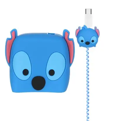 نمایش جزئیات محافظ کابل و شارژر شیائومی 120 وات مدل سیلیکونی عروسکی stitch
