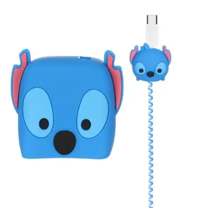 نمایش جزئیات محافظ کابل و شارژر شیائومی 33 وات مدل سیلیکونی عروسکی Stitch